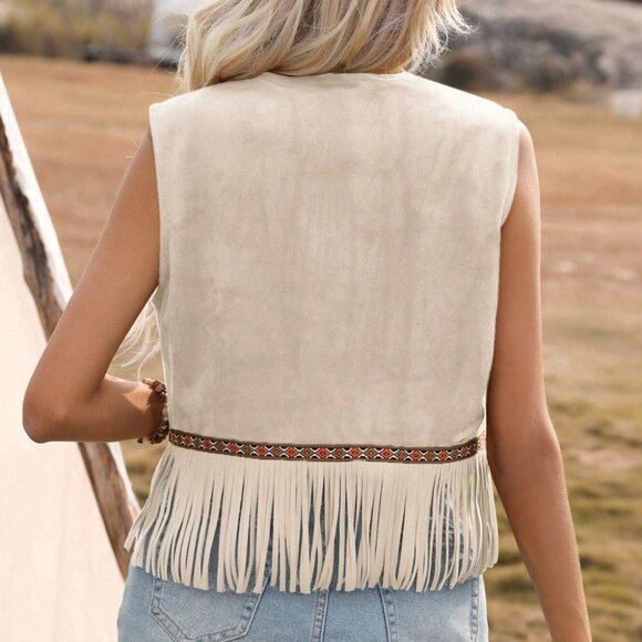 *SHEIN VCAY Chest jacket with ruffle hem and open front - Picture 3 of 8